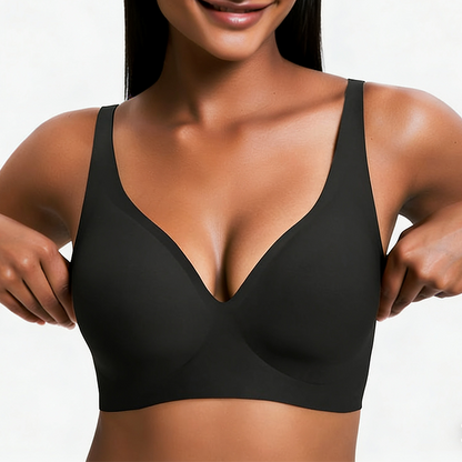 Deep V Seamless Push Up Bra - Wireless & Comfortable Bralette