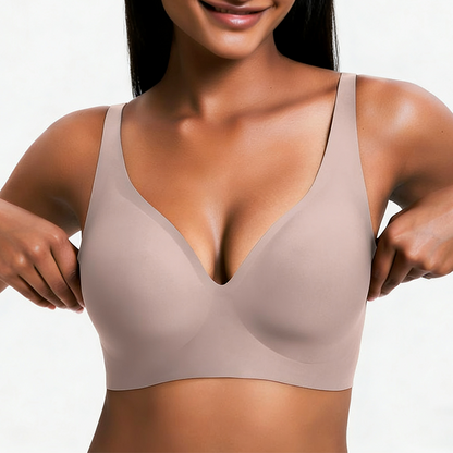 Deep V Seamless Push Up Bra - Wireless & Comfortable Bralette