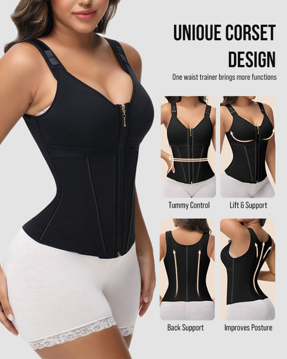 Double-Layer Tummy Control Waist Shaper Girdle With Bra