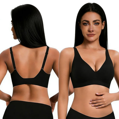 Deep V Seamless Push Up Bra - Wireless & Comfortable Bralette