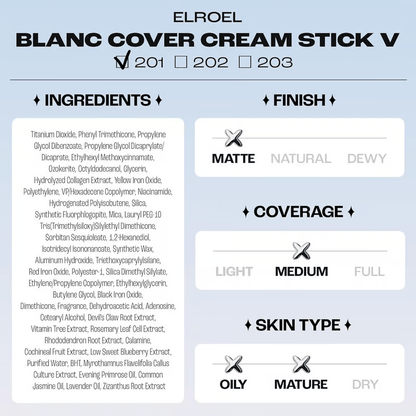 🎁✨Cream Stick V White Foundation Stick with Volufiline