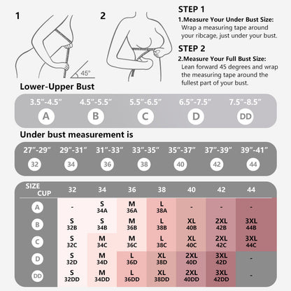 Deep V Seamless Push Up Bra - Wireless & Comfortable Bralette