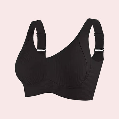 Ribbed push-up bra with adjustable straps for women