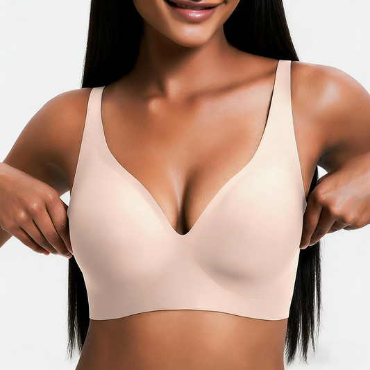 Deep V Seamless Push Up Bra - Wireless & Comfortable Bralette