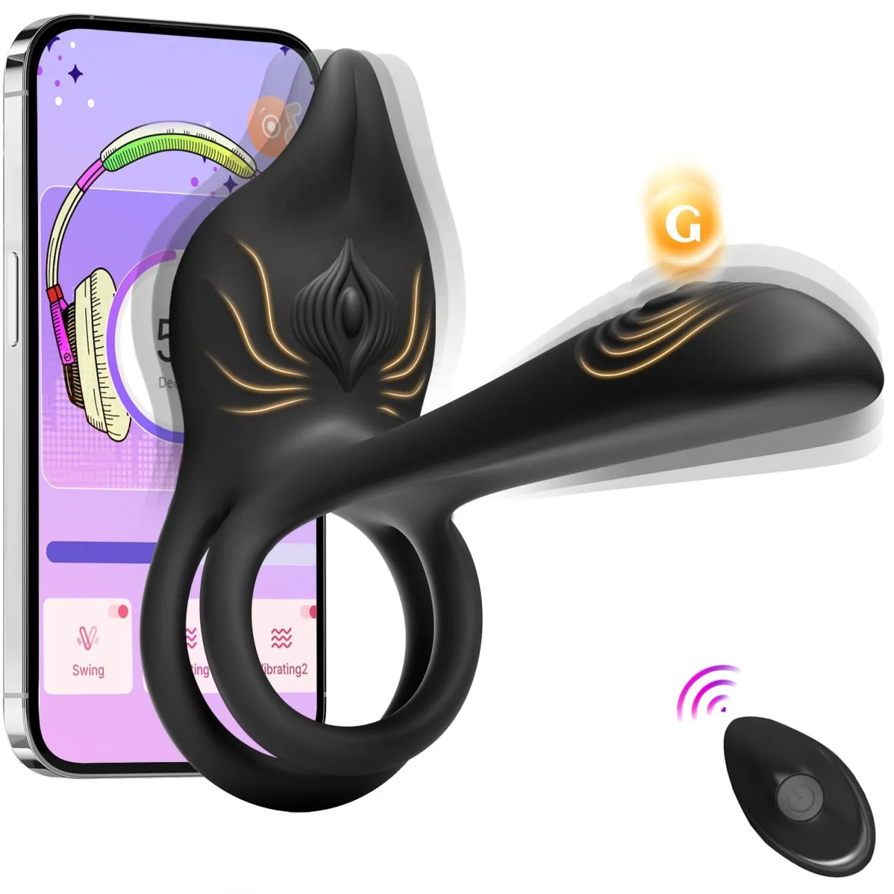 🎁Smart Vibrating Ring – App-Controlled Pleasure for Couples 💫