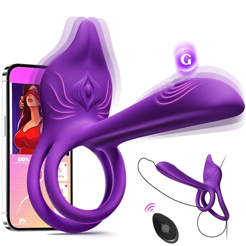 🎁Smart Vibrating Ring – App-Controlled Pleasure for Couples 💫