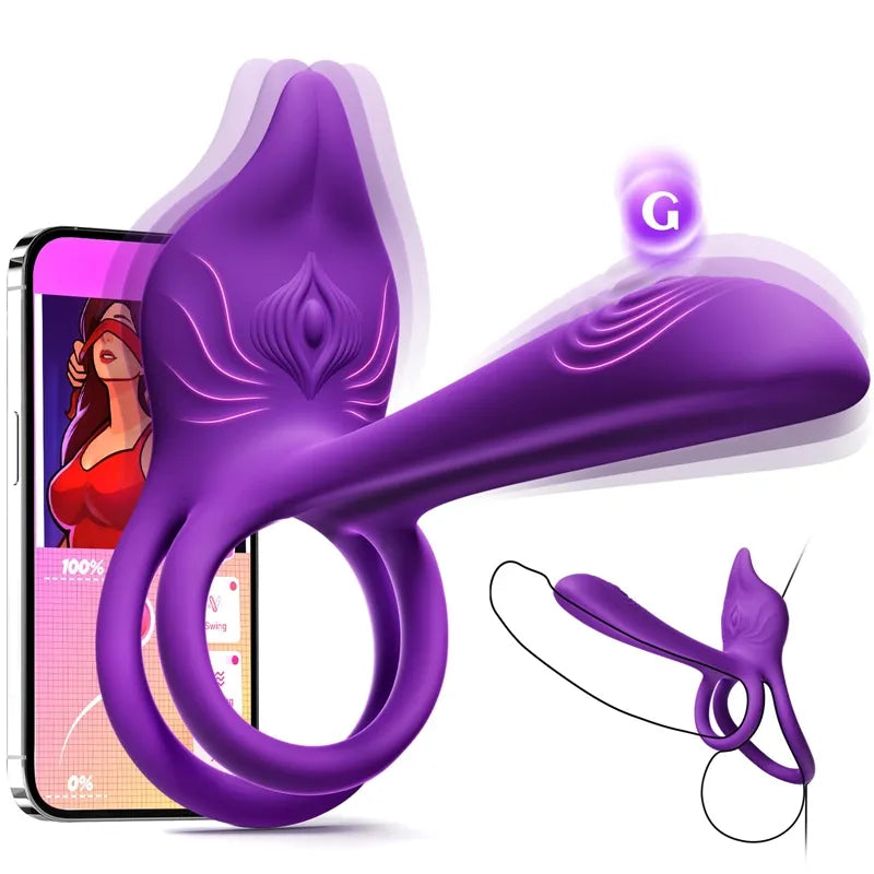 🎁Smart Vibrating Ring – App-Controlled Pleasure for Couples 💫